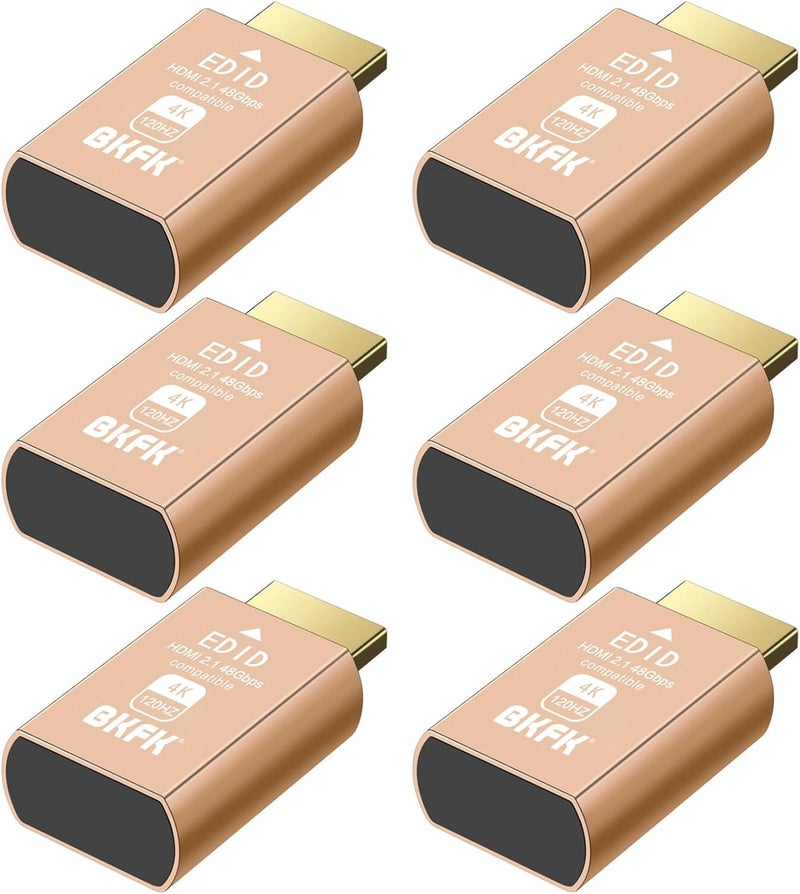 BKFK 4K 120Hz hdmi Dummy Plug - Display to hdmi Adapter, Luna Display Virtual Window for Home-edid Emulator-Dummy, displayport Headless dummie dongle(HDMI-2.1port-4K-120Hz-6P) - Image 1